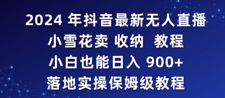 2024年抖音最新无人直播小雪花卖收纳教程，小白也能日入900+落地实操保姆级教程【揭秘】-小柒笔记