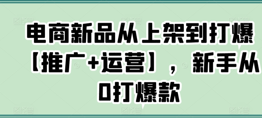 电商新品从上架到打爆【推广+运营】，新手从0打爆款-小柒笔记