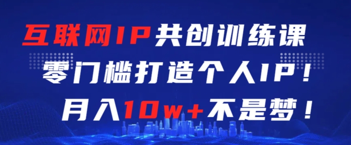 互联网IP共创训练课，零门槛零基础打造个人IP，月入10w+不是梦【揭秘】-小柒笔记