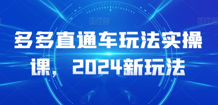 多多直通车玩法实操课，2024新玩法-小柒笔记