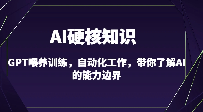 AI硬核知识-GPT喂养训练，自动化工作，带你了解AI的能力边界（10节课）-小柒笔记