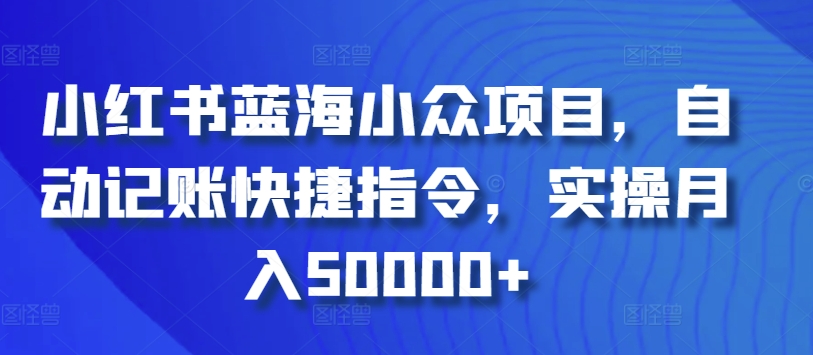 小红书蓝海小众项目，自动记账快捷指令，实操月入50000+【揭秘】-小柒笔记