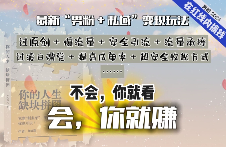 2024，“男粉+私域”还是最耐造、最赚、最轻松、最愉快的变现方式【揭秘】-小柒笔记