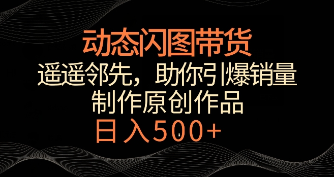 动态闪图带货，遥遥领先，冷门玩法，助你轻松引爆销量，日赚500+【揭秘】-小柒笔记