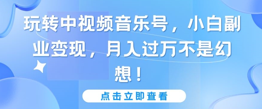 玩转中视频音乐号，小白副业变现，月入过万不是幻想【揭秘】-小柒笔记