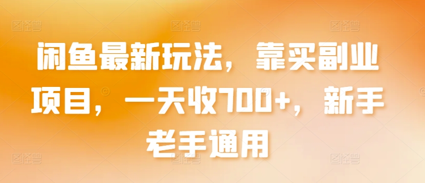 闲鱼最新玩法，靠买副业项目，一天收700+，新手老手通用【揭秘】-小柒笔记