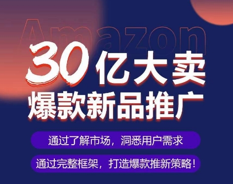 亚马逊·30亿大卖爆款新品推广，可复制、全程案例实操的爆款推新SOP-小柒笔记