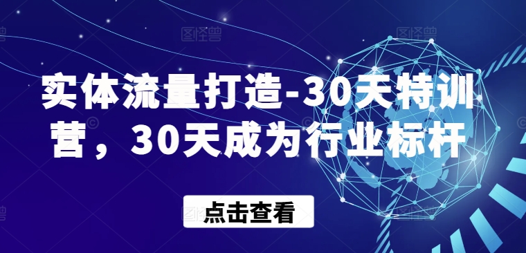 实体流量打造-30天特训营，30天成为行业标杆-小柒笔记