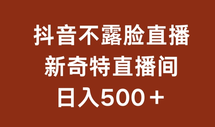 不露脸挂机直播，新奇特直播间，日入500+【揭秘】-小柒笔记