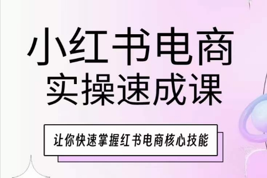 小红书电商实操速成课，让你快速掌握红书电商核心技能-小柒笔记