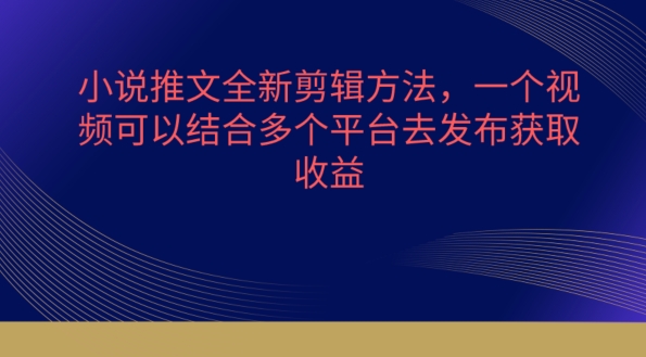 小说推文全新剪辑方法，一个视频可以结合多个平台去发布获取【揭秘】-小柒笔记