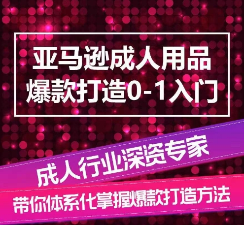 亚马逊成人用品爆款打造0-1入门，系统化讲解亚马逊成人用品爆款打造的流程-小柒笔记