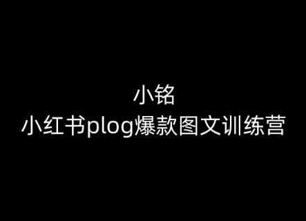 小铭-小红书plog爆款图文训练营，教你从0-1做小红书-小柒笔记