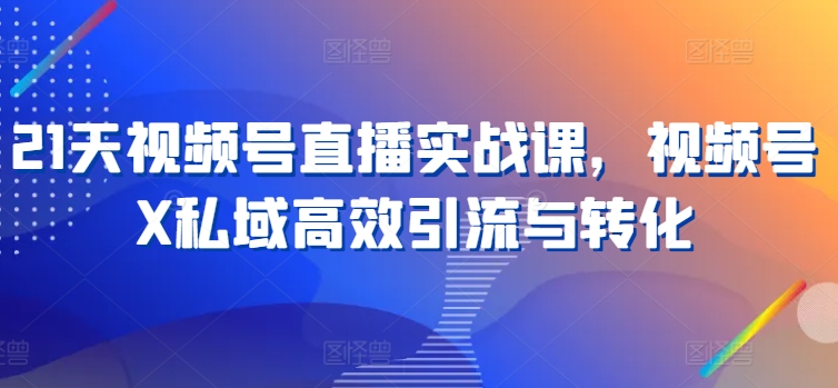 21天视频号直播实战课，视频号X私域高效引流与转化-小柒笔记