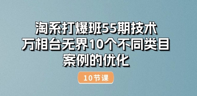 淘系打爆班55期技术：万相台无界10个不同类目案例的优化(10节)-小柒笔记