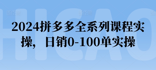 2024拼多多全系列课程实操，日销0-100单实操【必看】-小柒笔记