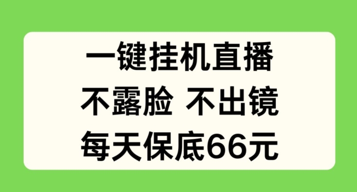 一键挂JI直播，不露脸不出境，每天保底66元【揭秘】-小柒笔记