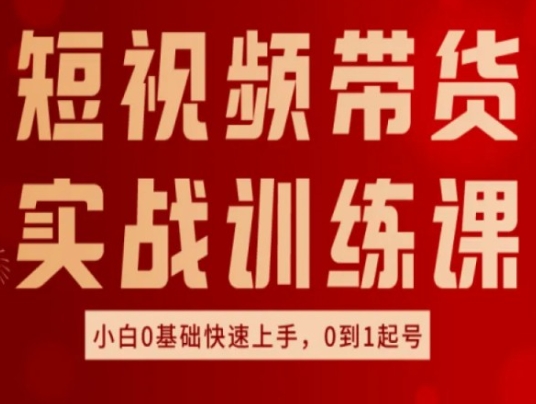 短视频带货实战训练课，好物分享实操，小白0基础快速上手，0到1起号-小柒笔记