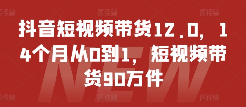 抖音短视频带货12.0，14个月从0到1，短视频带货90万件-小柒笔记