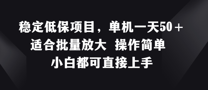 稳定低保项目，单机一天50+适合批量放大 操作简单 小白都可直接上手【揭秘】-小柒笔记