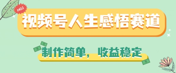 视频号人生感悟赛道，制作简单，收益稳定【揭秘】-小柒笔记