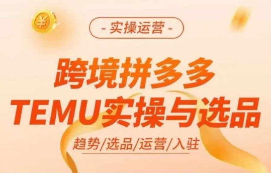 跨境拼多多TEMU实操与选品，多多temu跨境选品运营实操-小柒笔记