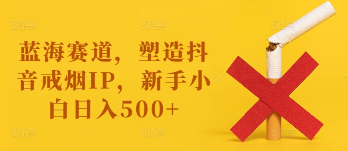 蓝海赛道，塑造抖音戒烟IP，新手小白日入500+【揭秘】-小柒笔记