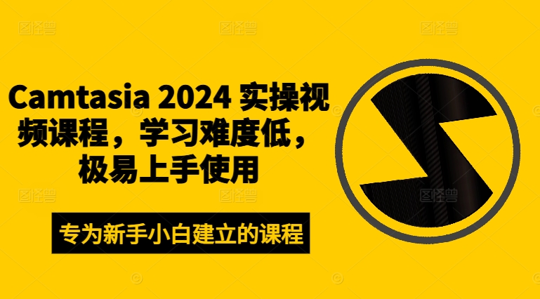 Camtasia 2024 实操视频课程，学习难度低，极易上手使用-小柒笔记