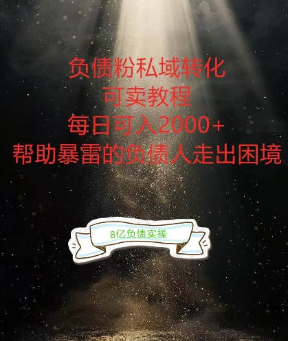 负债粉掘金计划，帮助负债者解决问题，债务规划，债务重组，最好的变现方式【揭秘】-小柒笔记