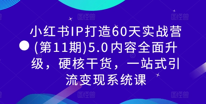 小红书IP打造60天实战营(第11期)5.0​内容全面升级，硬核干货，一站式引流变现系统课-小柒笔记