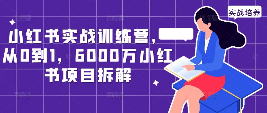 小红书实战训练营，从0到1，6000万小红书项目拆解-小柒笔记