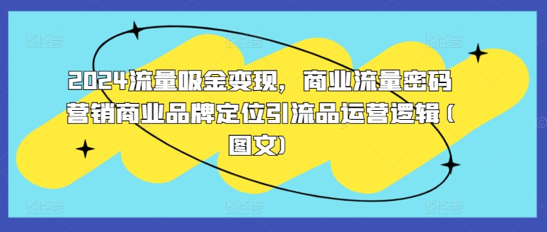 2024流量吸金变现，商业流量密码营销商业品牌定位引流品运营逻辑(图文)-小柒笔记