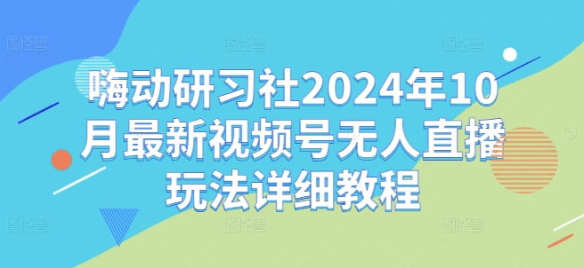 嗨动研习社2024年10月最新视频号无人直播玩法详细教程-小柒笔记