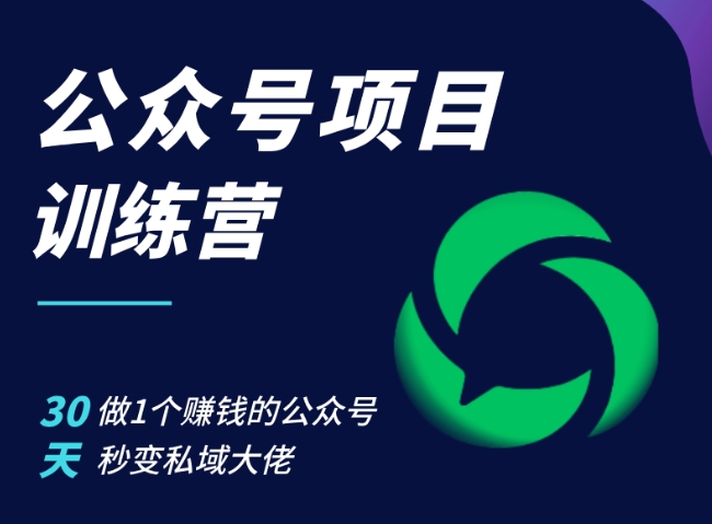 公众号项目训练营，30天做1个赚钱的公众号，秒变私域大佬-小柒笔记