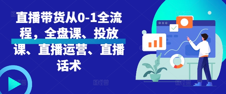 直播带货从0-1全流程，全盘课、投放课、直播运营、直播话术-小柒笔记