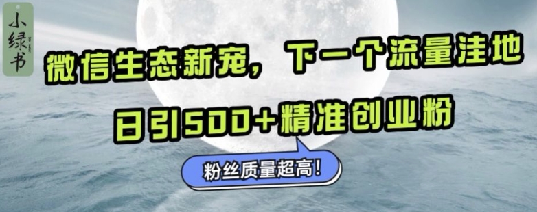 微信生态新宠小绿书：下一个流量洼地，日引500+精准创业粉，粉丝质量超高-小柒笔记