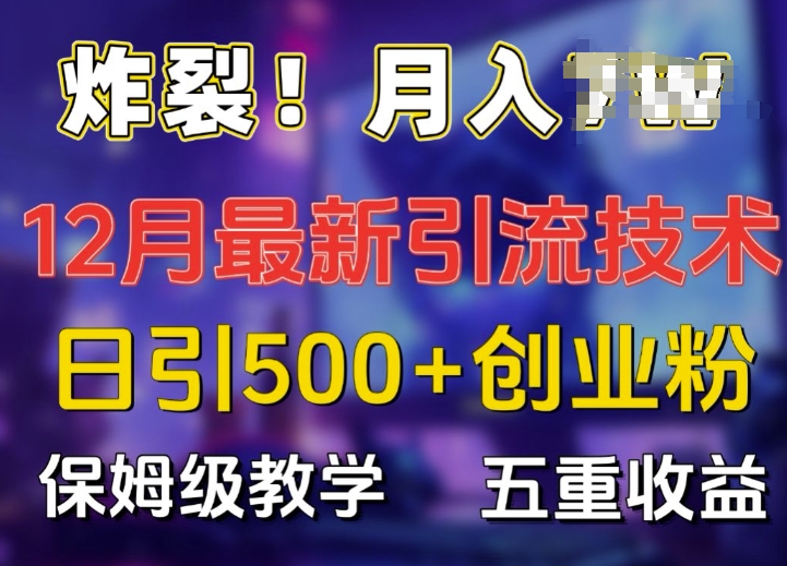 炸裂!揭秘12月最新日引流500+精准创业粉，多重收益保姆级教学-小柒笔记