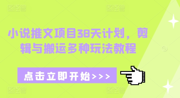 小说推文项目38天计划，剪辑与搬运多种玩法教程-小柒笔记