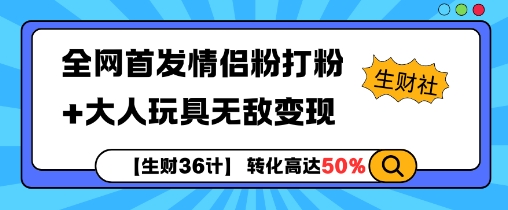 【生财36计】全网首发情侣粉打粉+大人玩具无敌变现-小柒笔记