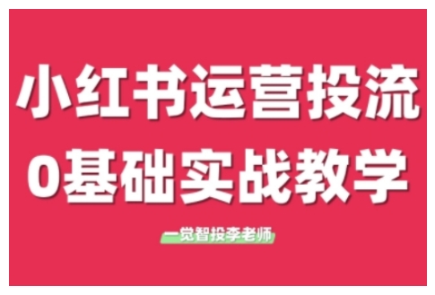 小红书运营投流，小红书广告投放从0到1的实战课，学完即可开始投放-小柒笔记