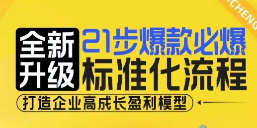 21步爆款必爆标准化流程，全新升级，打造企业高成长盈利模型-小柒笔记