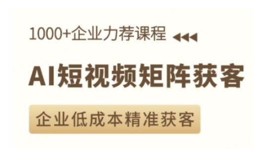 AI短视频矩阵获客实操课，企业低成本精准获客-小柒笔记