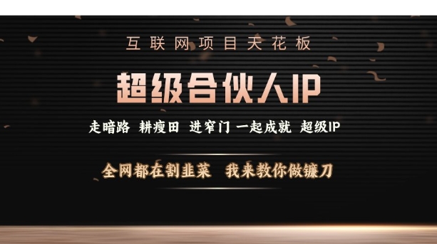 互联网项目天花板，超级合伙人IP，全网都在割韭菜，我来教你做镰刀【仅揭秘】-小柒笔记