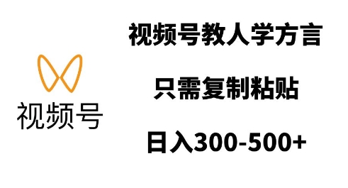 视频号教人学方言，只需复制粘贴，日入多张-小柒笔记